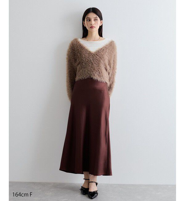 VIS「【選べる着丈】シャイニーナロースカート【洗える】」|スカート|