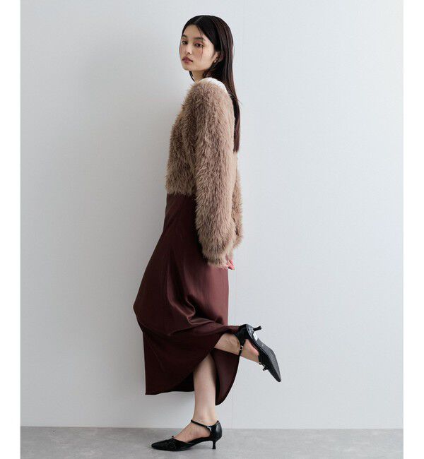 VIS「【選べる着丈】シャイニーナロースカート【洗える】」|スカート|