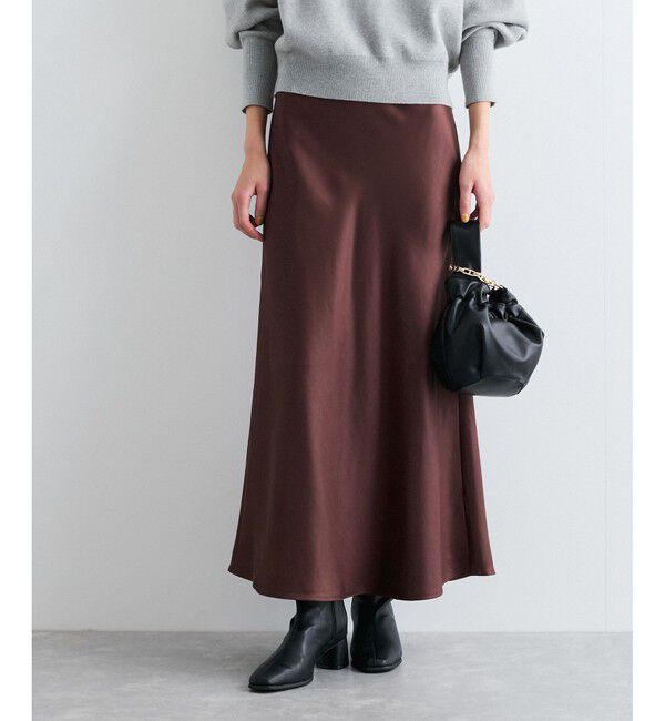 VIS「【選べる着丈】シャイニーナロースカート【洗える】」|スカート|