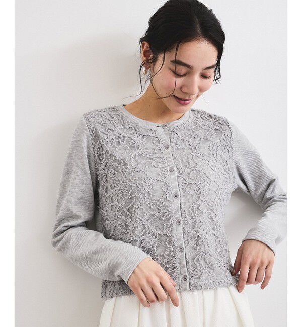 VIS「レースドッキングカーディガン」|カーディガン|