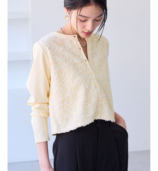 VIS「レースドッキングカーディガン」|カーディガン|