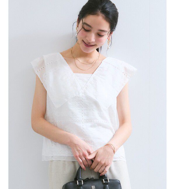 VIS「コンパクトビッグカラーブラウス」|シャツ・ブラウス|