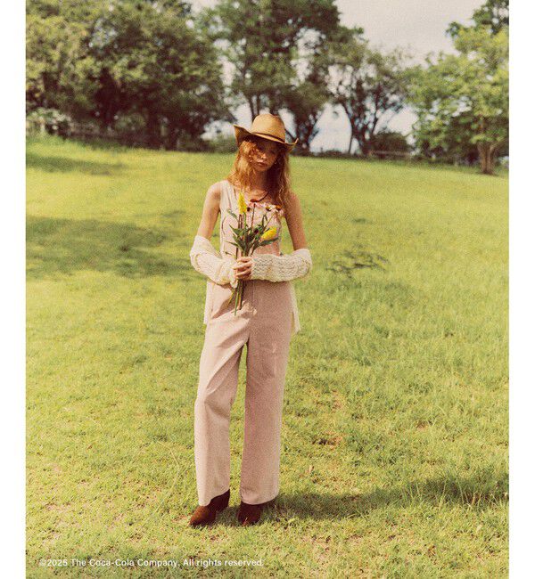 VIS「【Coca-Cola】VIS別注エンブロイダリーサロペット」|オールインワン|ピンク(63)