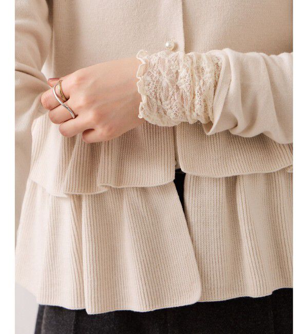 VIS「ティアードペプラムニットカーディガン」|カーディガン|