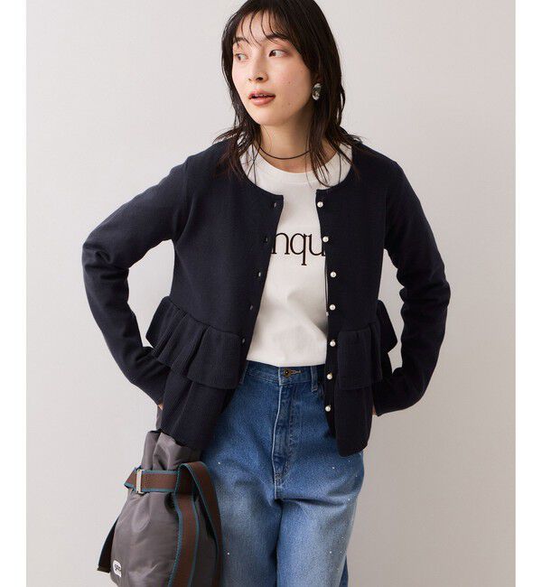 VIS「ティアードペプラムニットカーディガン」|カーディガン|