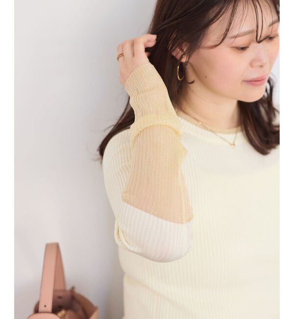 VIS「【WEB限定】袖シアー切り替えリブニットプルオーバー」|ニット・セーター|キナリ(16)