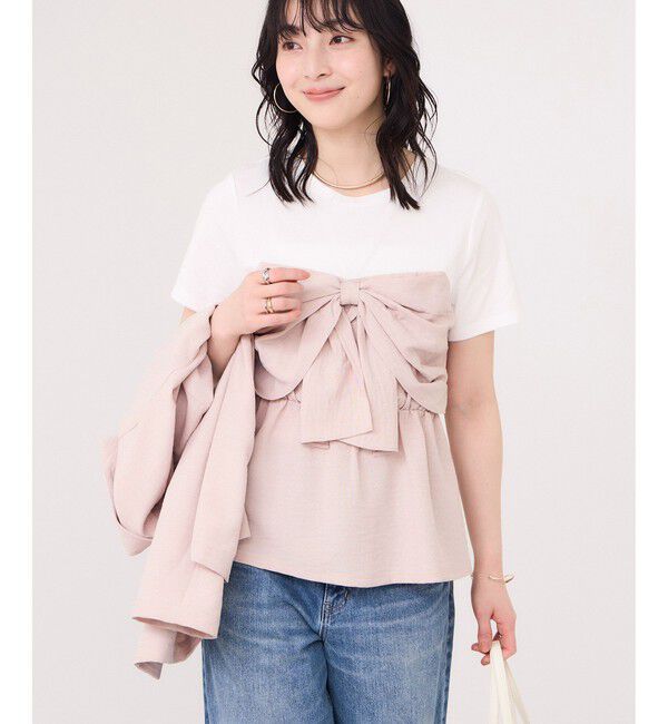 VIS「美easyリネンライクリボンビスチェトップス/イージーケア・接触冷感・セットアップ対応」|Tシャツ・カットソー|