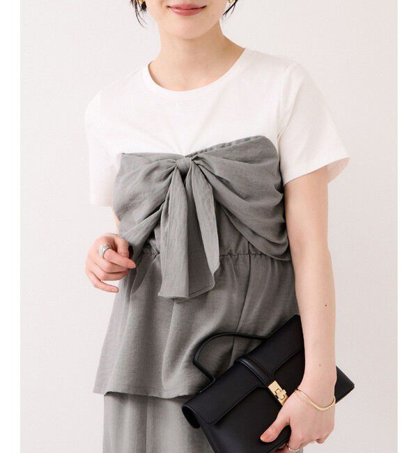 VIS「美easyリネンライクリボンビスチェトップス/イージーケア・接触冷感・セットアップ対応」|Tシャツ・カットソー|