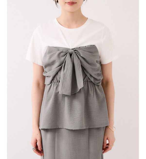 VIS「美easyリネンライクリボンビスチェトップス/イージーケア・接触冷感・セットアップ対応」|Tシャツ・カットソー|