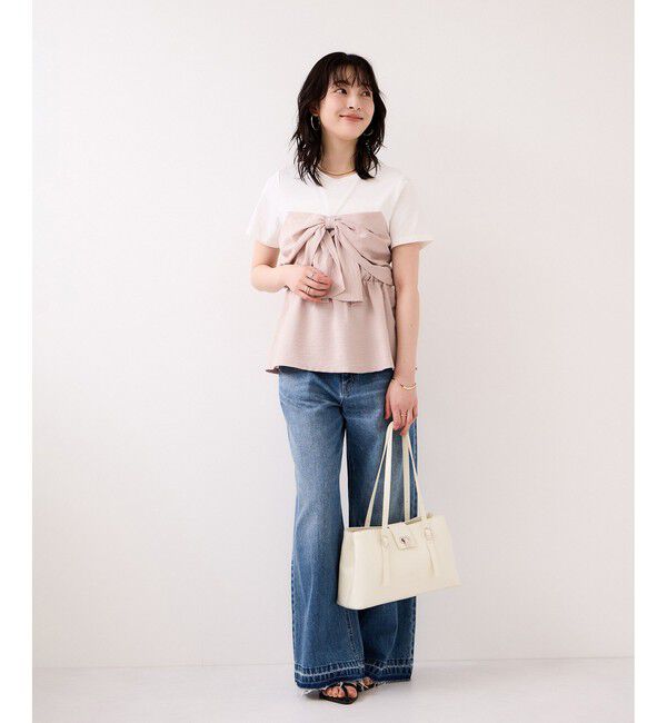 VIS「美easyリネンライクリボンビスチェトップス/イージーケア・接触冷感・セットアップ対応」|Tシャツ・カットソー|