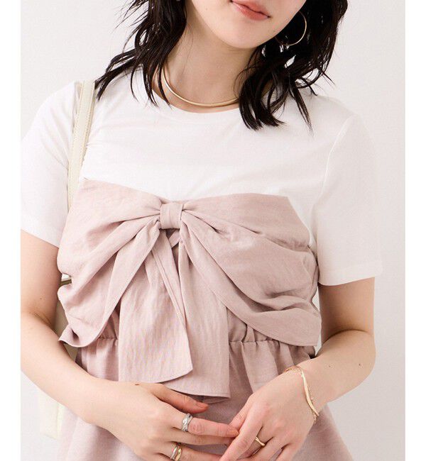 VIS「美easyリネンライクリボンビスチェトップス/イージーケア・接触冷感・セットアップ対応」|Tシャツ・カットソー|