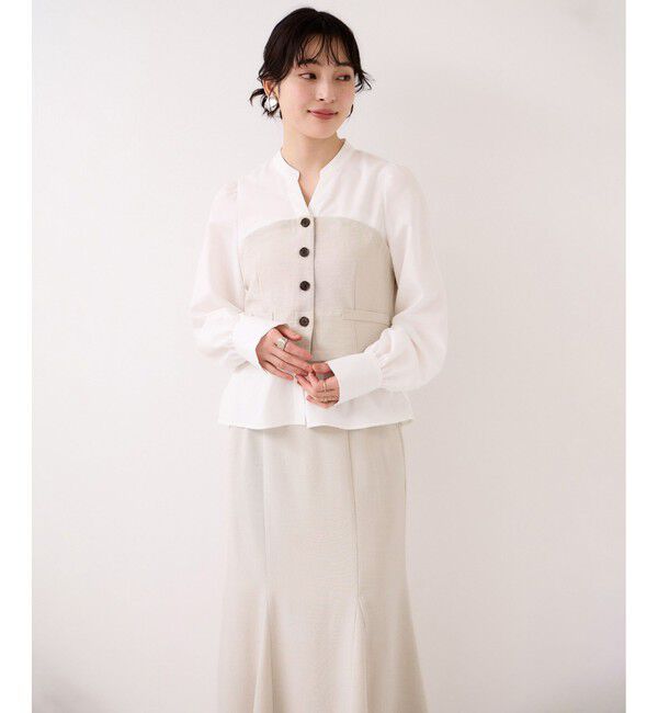 VIS「美easy前開きビスチェドッキングシャツ/イージーケア・接触冷感・セットアップ対応」|シャツ・ブラウス|