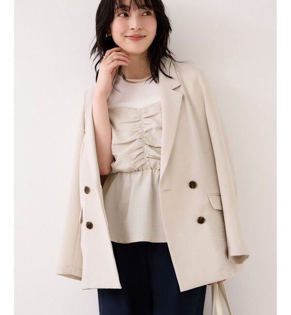 VIS「美easyリネンライクテーラードジャケット/イージーケア・接触冷感・セットアップ対応」|テーラードジャケット|