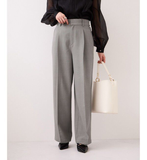 VIS「美easyリネンライクワイドパンツ/イージーケア・接触冷感・セットアップ対応」|チノ|