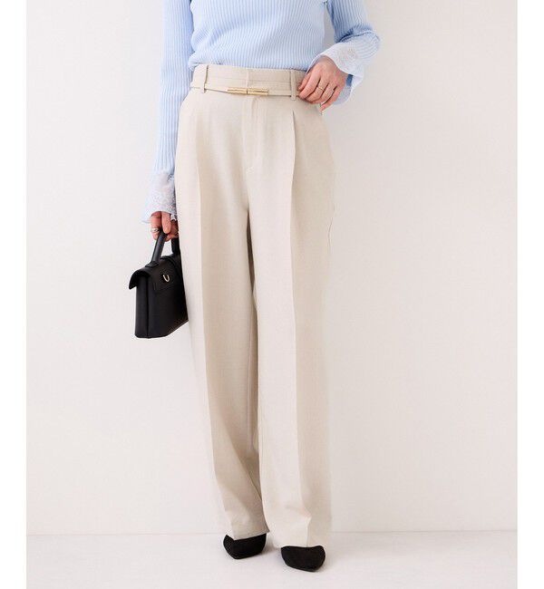 VIS「美easyリネンライクワイドパンツ/イージーケア・接触冷感・セットアップ対応」|チノ|