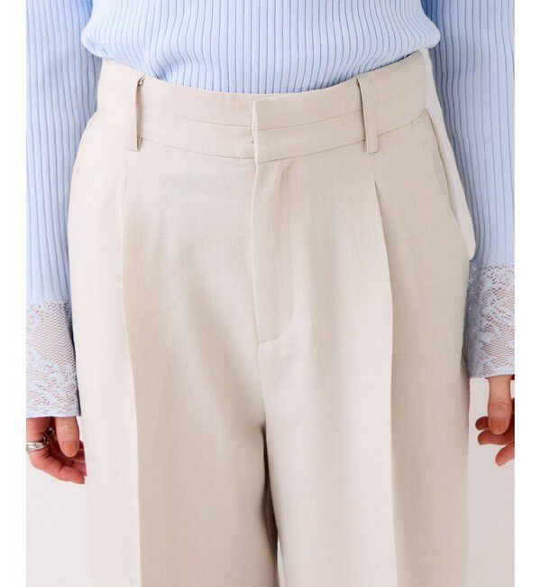 VIS「美easyリネンライクワイドパンツ/イージーケア・接触冷感・セットアップ対応」|チノ|