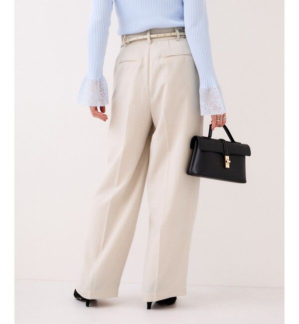 VIS「美easyリネンライクワイドパンツ/イージーケア・接触冷感・セットアップ対応」|チノ|