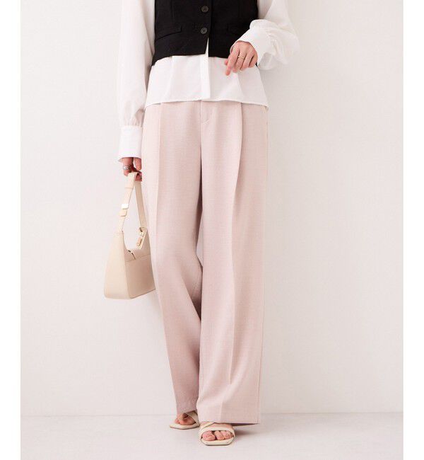 VIS「美easyリネンライクワイドパンツ/イージーケア・接触冷感・セットアップ対応」|チノ|