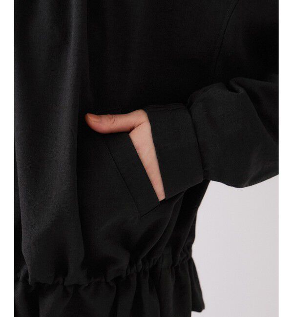 VIS「美easyリネンライクジップ裾フリルブルゾン/イージーケア・接触冷感」|ブルゾン・スタジャン|