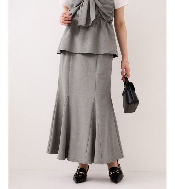 VIS「美easyリネンライクマーメイドスカート/イージーケア・接触冷感・セットアップ対応」|スカート|グレー(07)