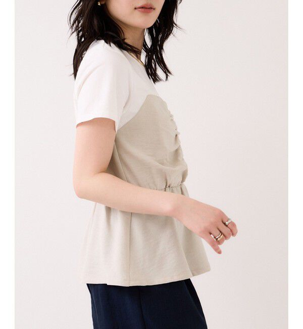 VIS「【WEB限定】美easyリネンライクシャーリングビスチェドッキングトップス/イージーケア・接触冷感」|Tシャツ・カットソー|