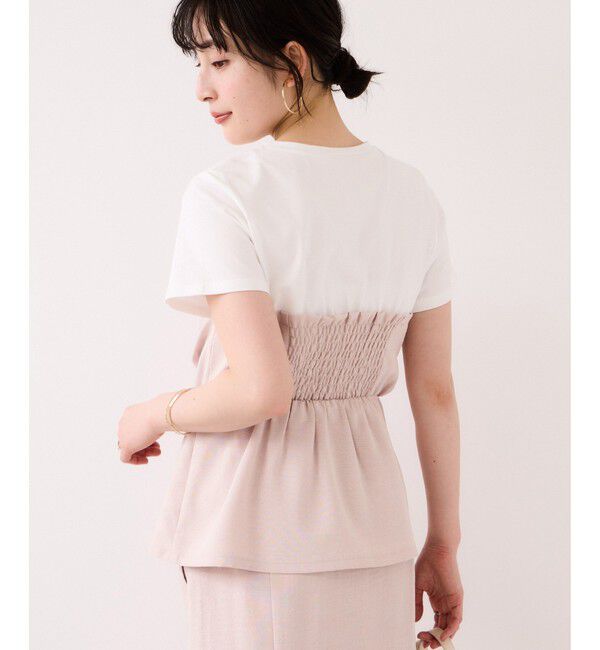 VIS「【WEB限定】美easyリネンライクシャーリングビスチェドッキングトップス/イージーケア・接触冷感」|Tシャツ・カットソー|