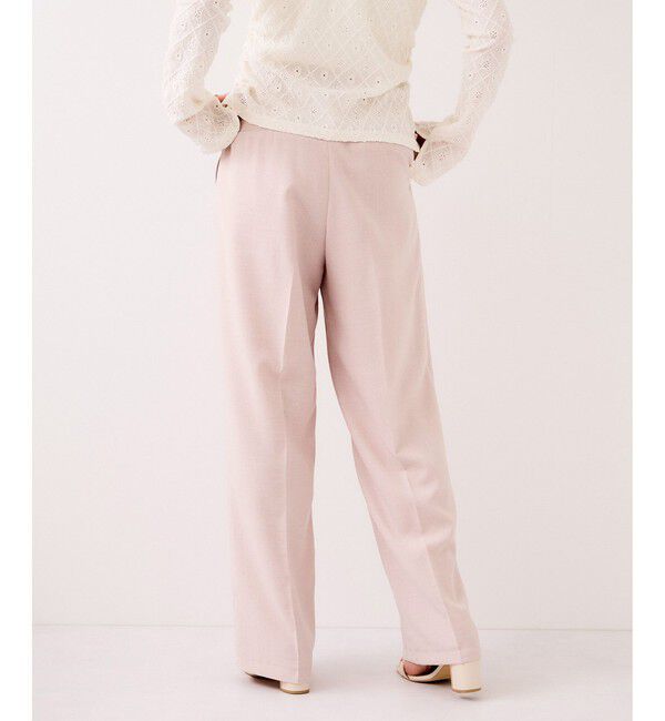 VIS「【WEB限定】美easyリネンライクベルテッドストレートパンツ/イージーケア・接触冷感」|チノ|