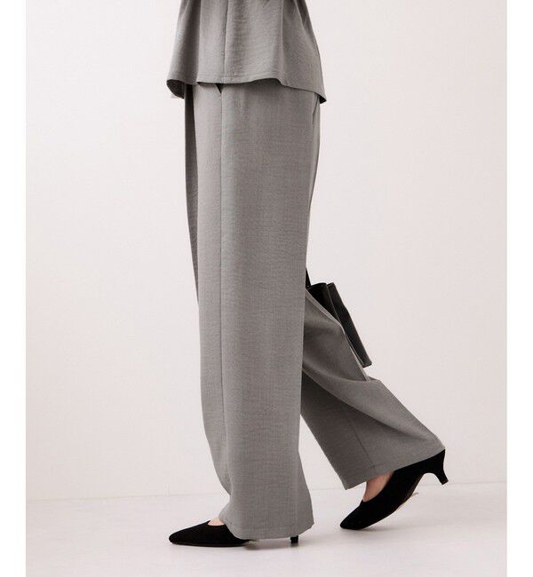 VIS「【WEB限定】美easyリネンライクベルテッドストレートパンツ/イージーケア・接触冷感」|チノ|