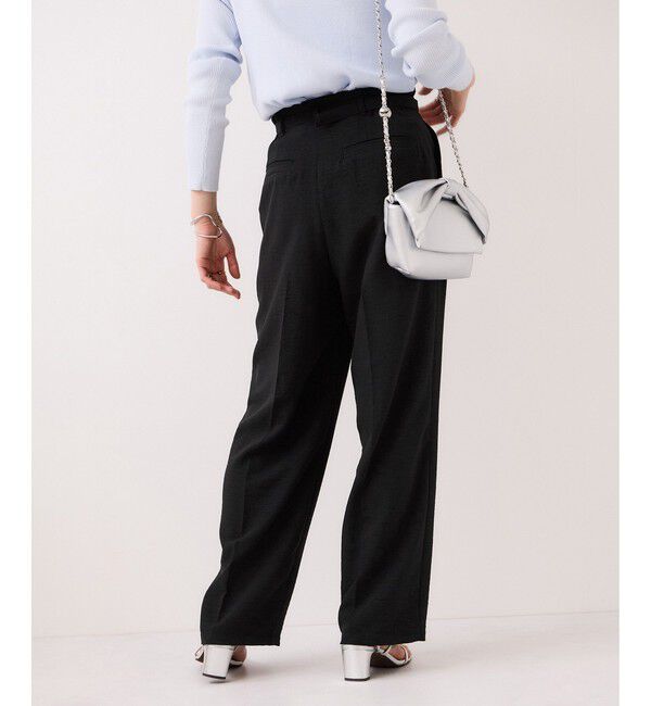 VIS「【WEB限定】美easyリネンライクベルテッドストレートパンツ/イージーケア・接触冷感」|チノ|