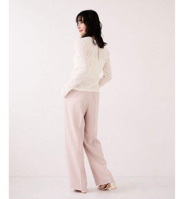 VIS「【WEB限定】美easyリネンライクベルテッドストレートパンツ/イージーケア・接触冷感」|チノ|