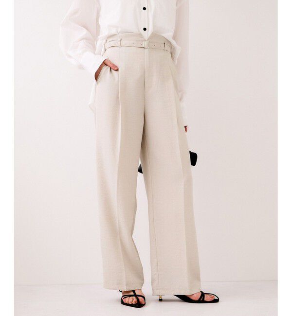 VIS「【WEB限定】美easyリネンライクベルテッドストレートパンツ/イージーケア・接触冷感」|チノ|キナリ(16)