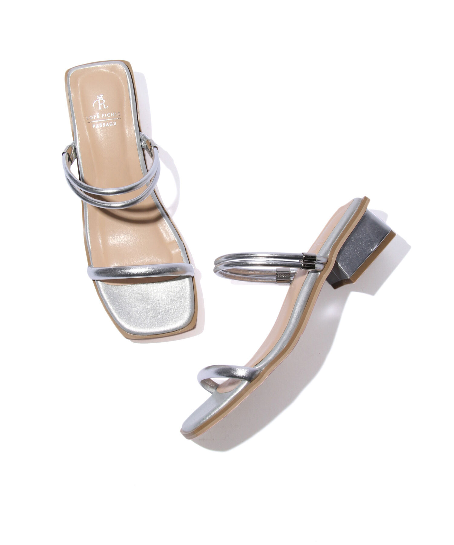 ROPE PICNIC PASSAGE「2WAYスクエアトゥブロックヒールミュール」|サンダル|