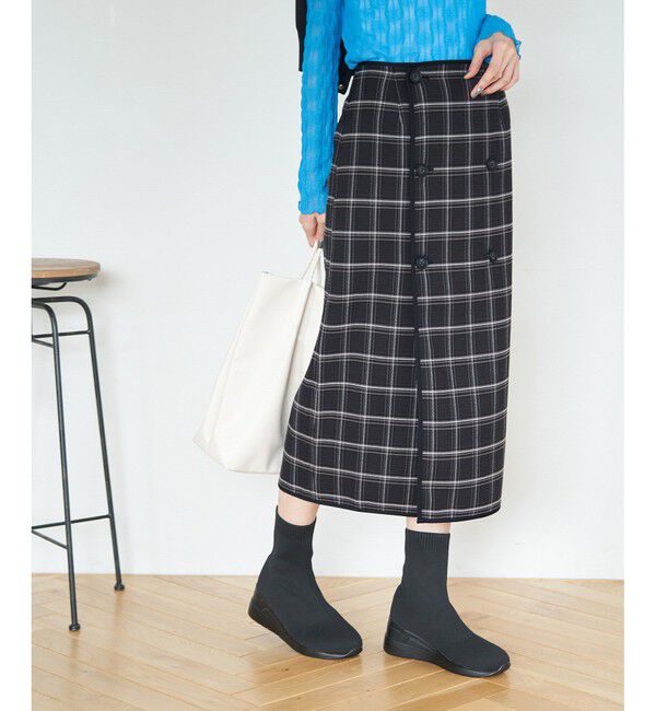 Rope&rsquo;Picnic「チェック＆無地リバーシブルスカート」|スカート|