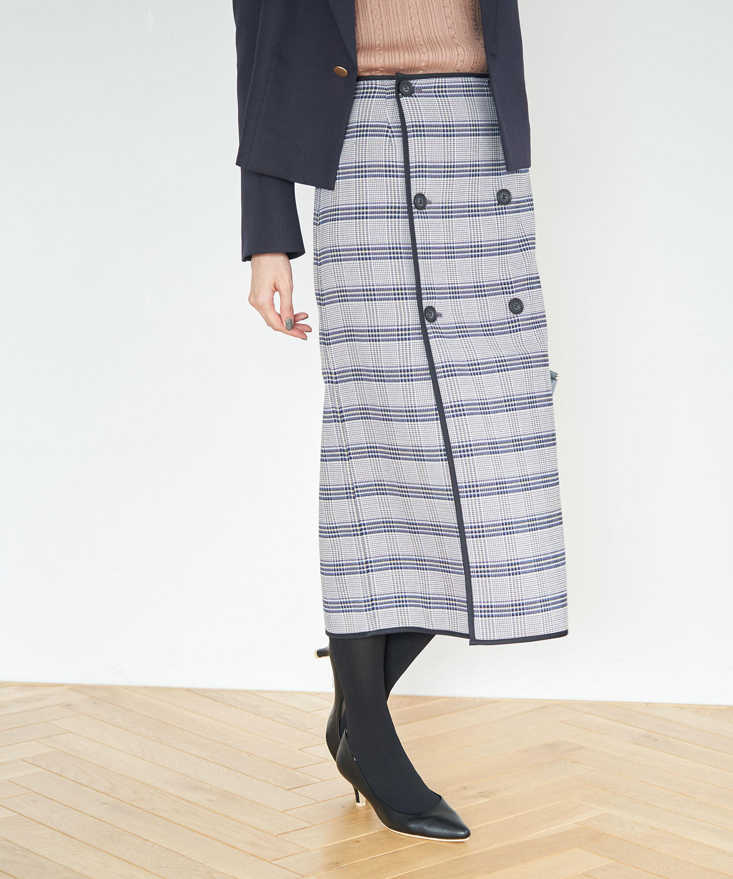 Rope&rsquo;Picnic「チェック＆無地リバーシブルスカート」|スカート|