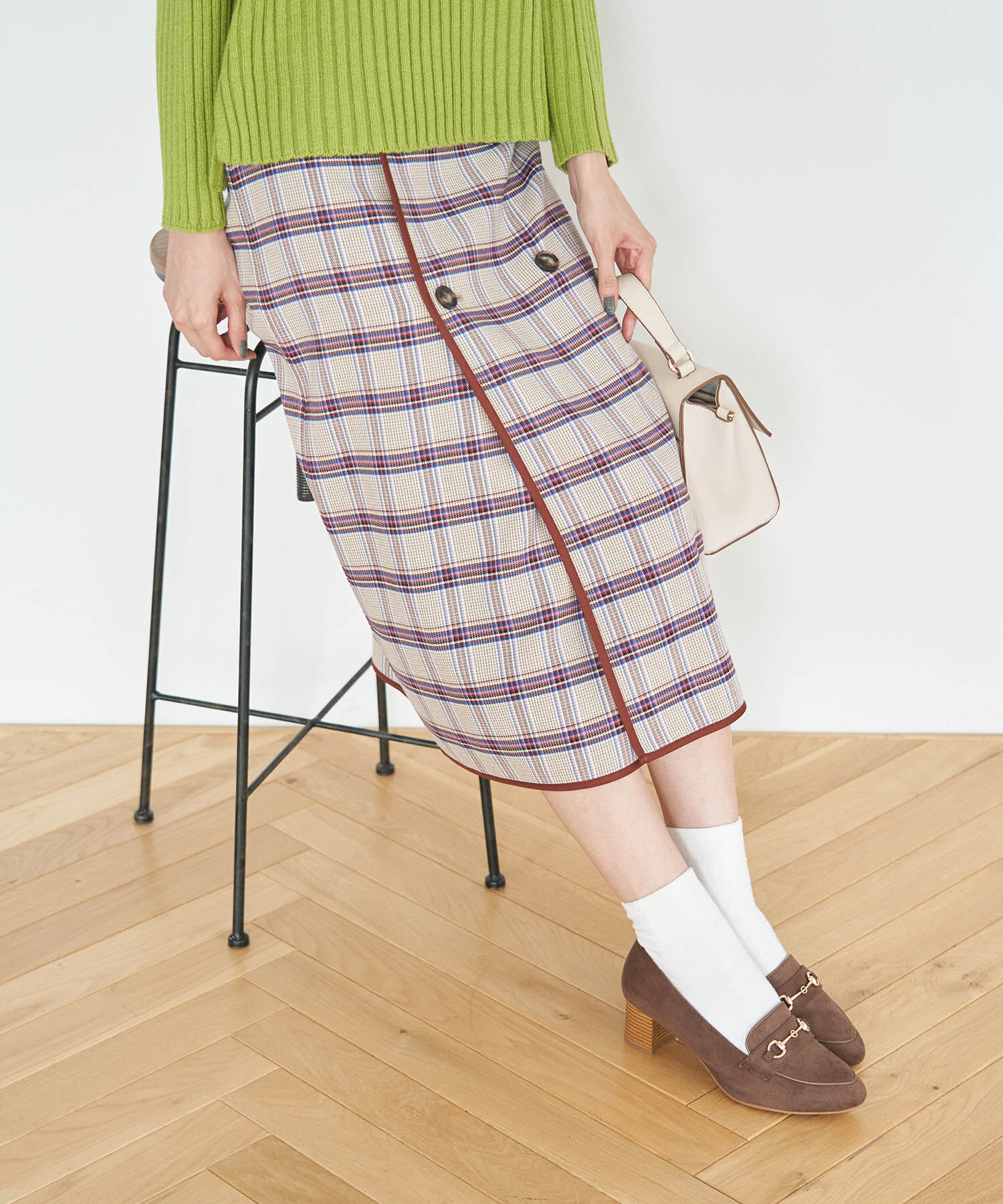 Rope&rsquo;Picnic「チェック＆無地リバーシブルスカート」|スカート|