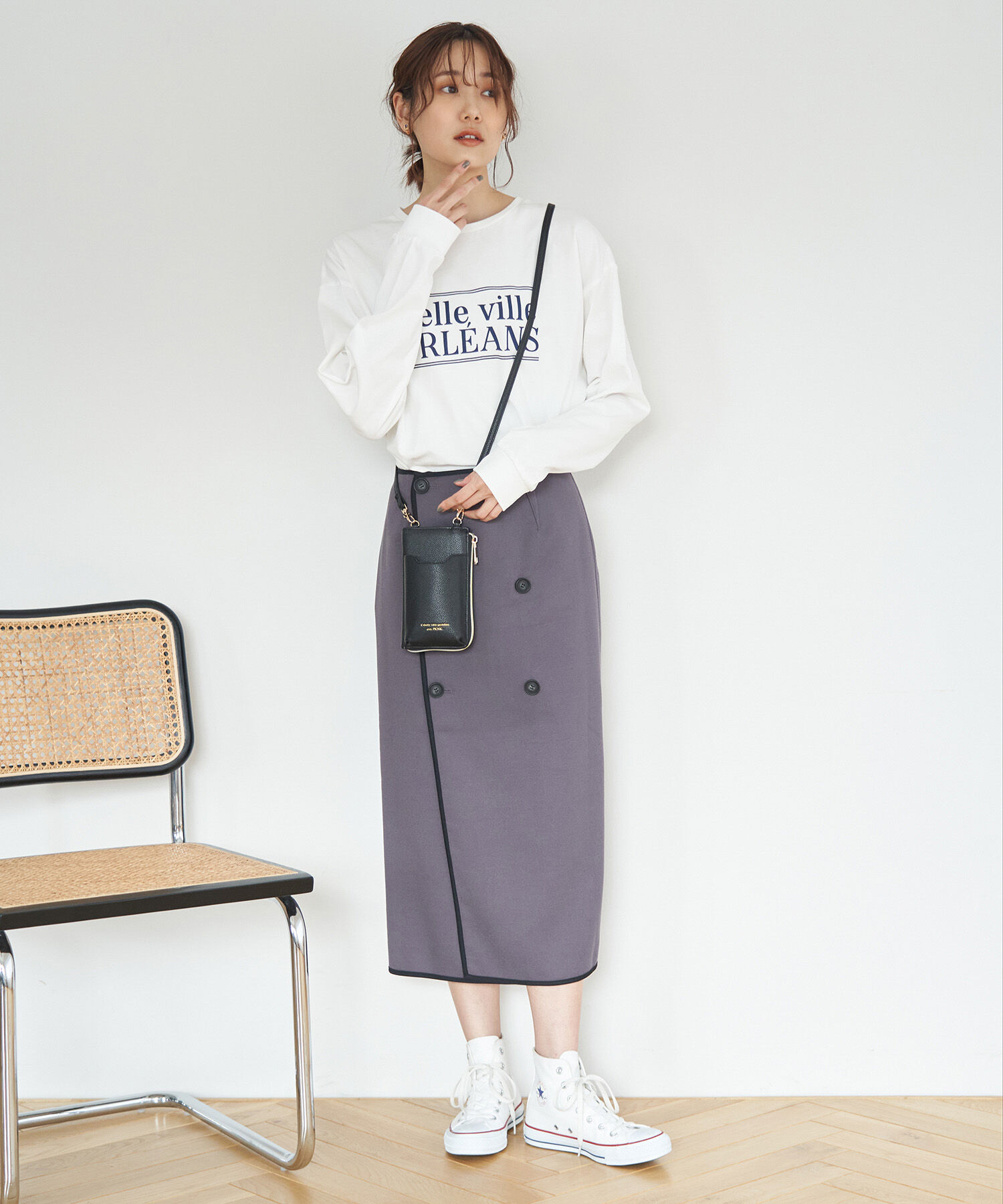 Rope&rsquo;Picnic「チェック＆無地リバーシブルスカート」|スカート|