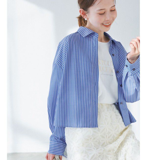 Rope&rsquo;Picnic「【花粉ガード・防シワ】クロップドシャツ」|シャツ・ブラウス|