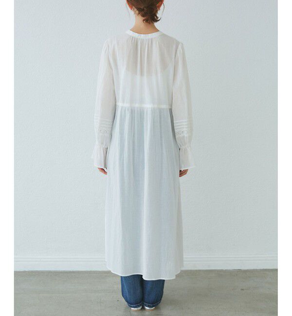 Rope&rsquo;Picnic「【接触冷感・通気性】お着軽シャツシリーズ/綿ボイルガウンワンピース」|ワンピース|