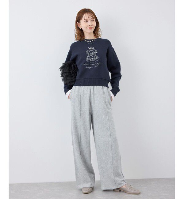 Rope&rsquo;Picnic「スウェットライク刺繍ニットプルオーバー/リンクコーデ」|ニット・セーター|