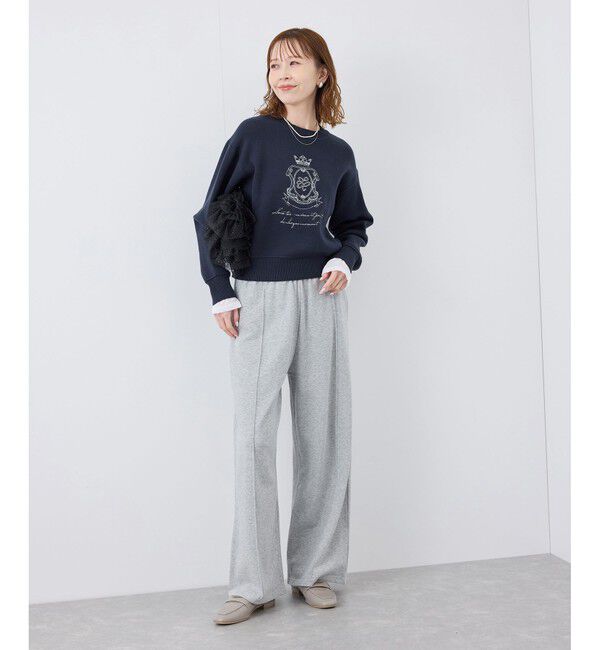 Rope&rsquo;Picnic「スウェットライク刺繍ニットプルオーバー/リンクコーデ」|ニット・セーター|