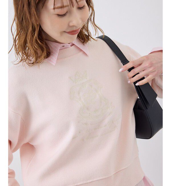 Rope&rsquo;Picnic「スウェットライク刺繍ニットプルオーバー/リンクコーデ」|ニット・セーター|