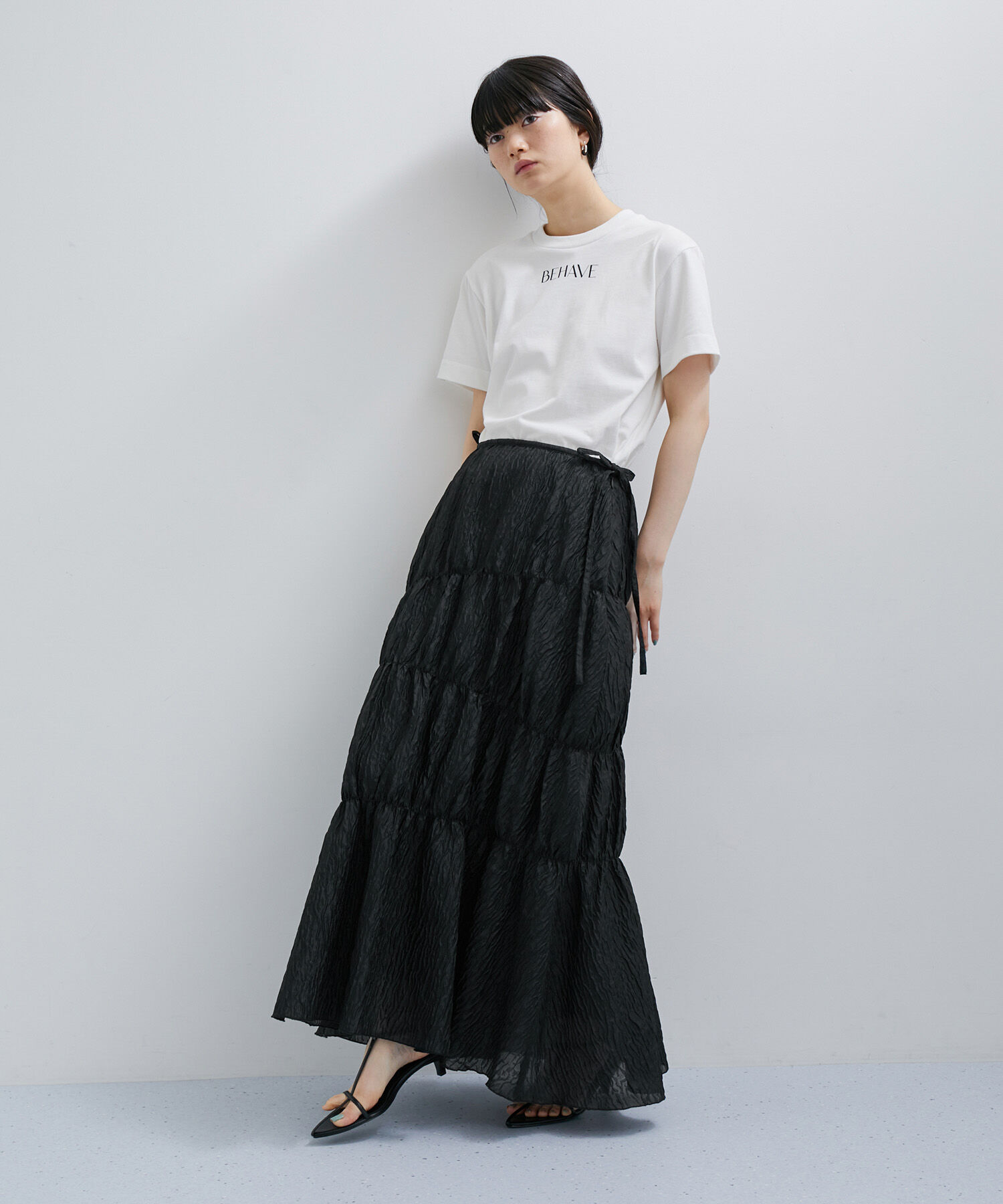 ADAM ET ROPE'「【逸品】フクレジャガードシャーリングスカート」|スカート|