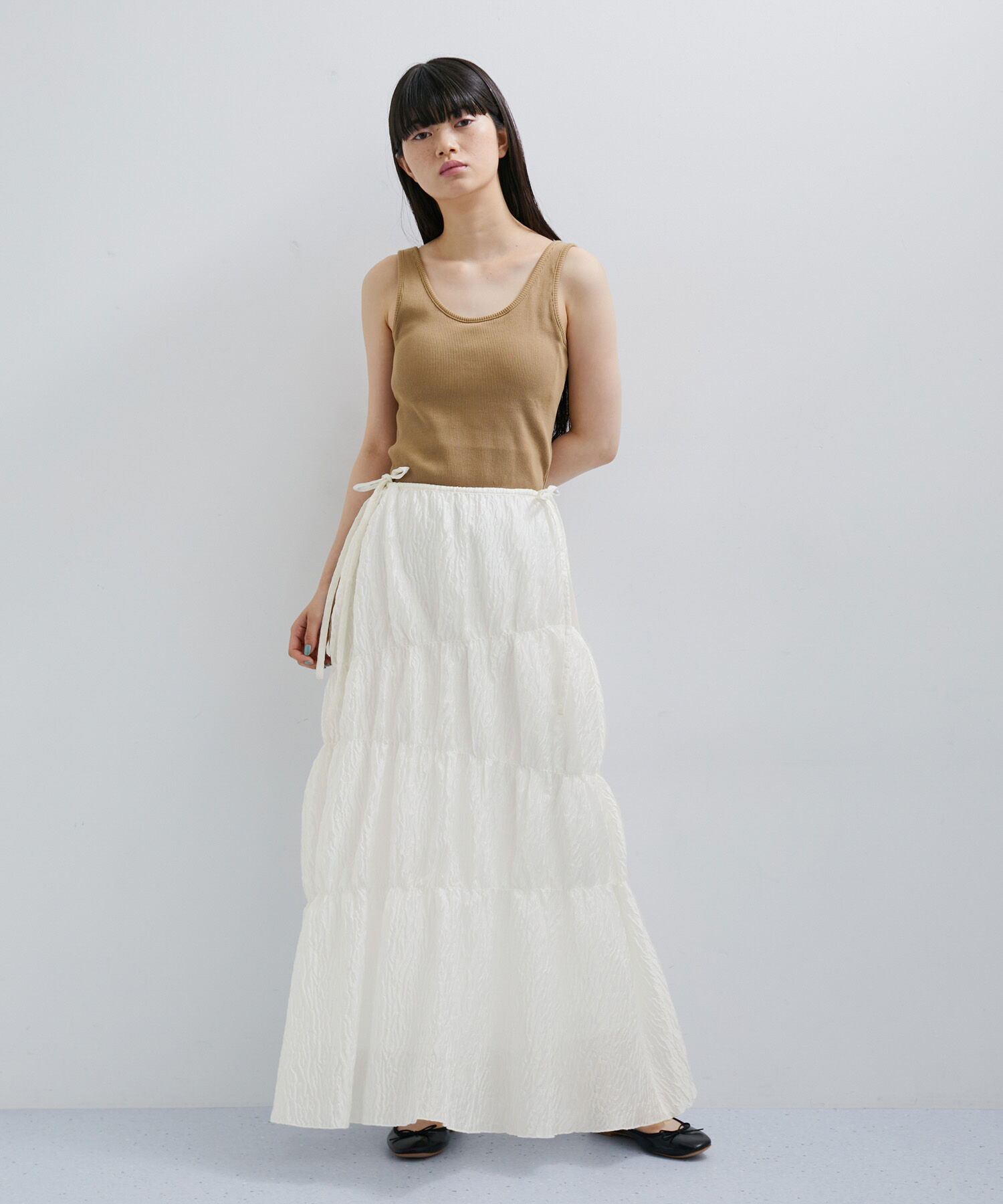 ADAM ET ROPE'「【逸品】フクレジャガードシャーリングスカート」|スカート|