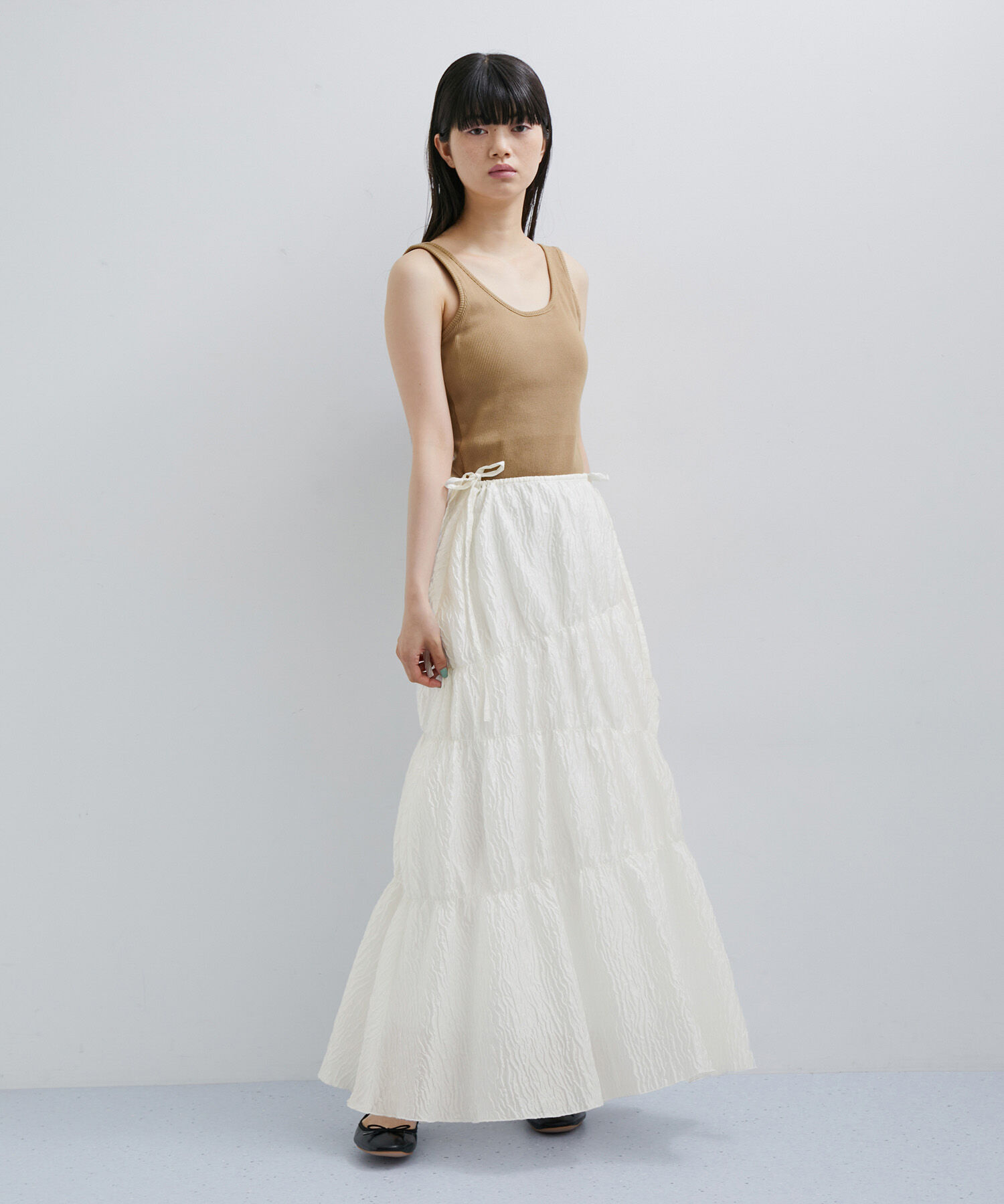 ADAM ET ROPE'「【逸品】フクレジャガードシャーリングスカート」|スカート|