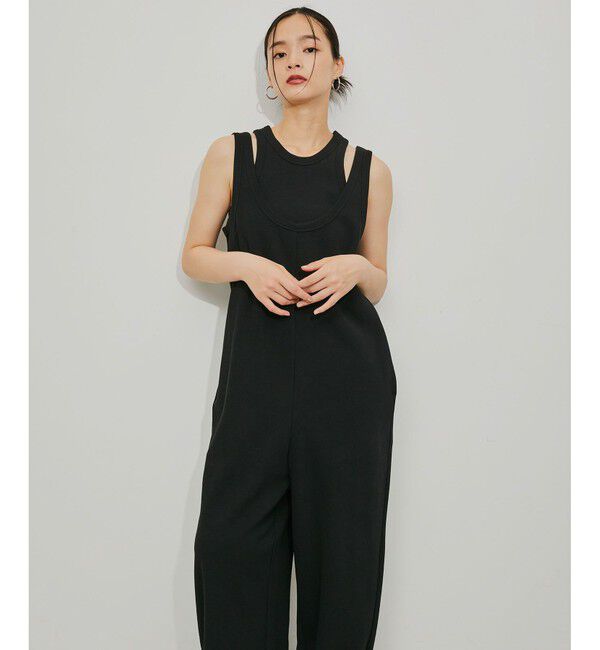 ADAM ET ROPE'「【サステナブル】Wフェイスジャージーセットロンパース」|オールインワン|