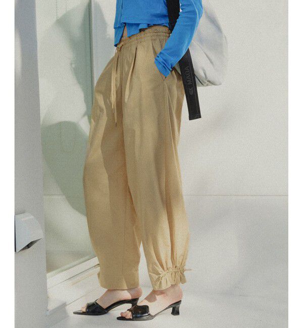ADAM ET ROPE'「【新色追加】・【撥水】ウエストタックイージーパンツ」|チノ|