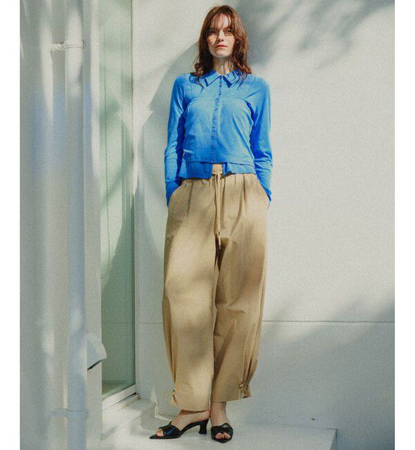 ADAM ET ROPE'「【新色追加】・【撥水】ウエストタックイージーパンツ」|チノ|