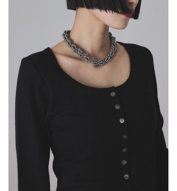 ADAM ET ROPE'「ヘンリーネックカットオフウールプルオーバー」|Tシャツ・カットソー|