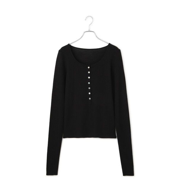 ADAM ET ROPE'「ヘンリーネックカットオフウールプルオーバー」|Tシャツ・カットソー|