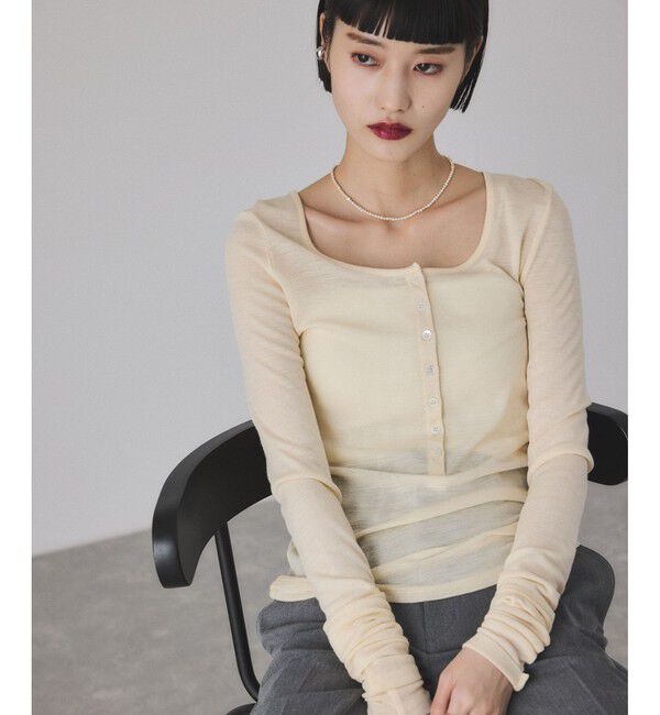 ADAM ET ROPE'「ヘンリーネックカットオフウールプルオーバー」|Tシャツ・カットソー|キナリ(16)